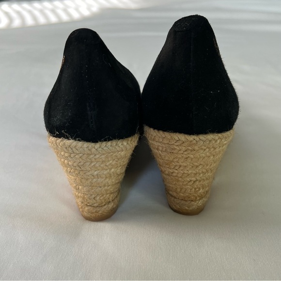 Viscata Limited Edition Black Suede Roses V Cut Espadrille Wedges - Picture 6 of 7
